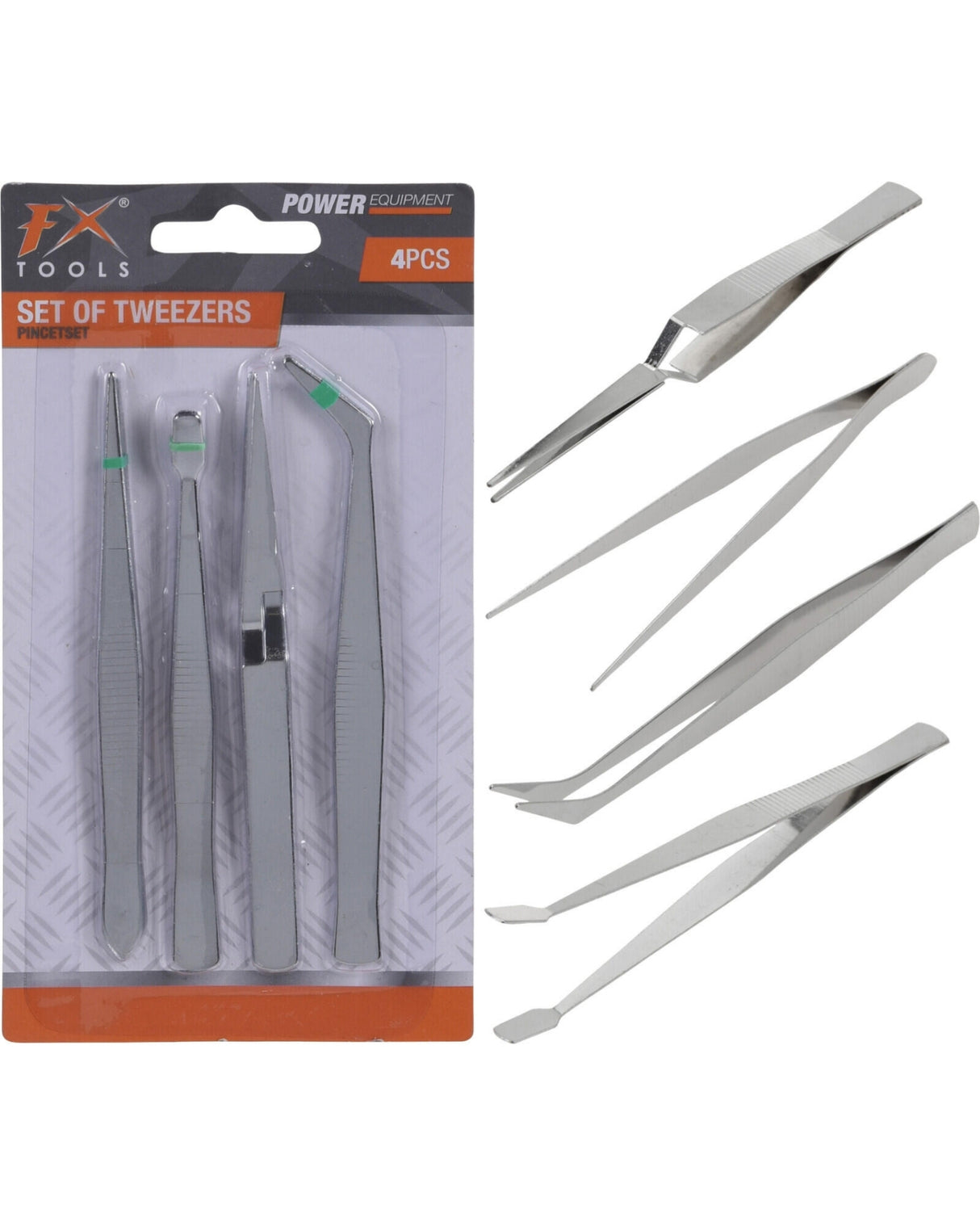 Pincetter 4 stk i metal