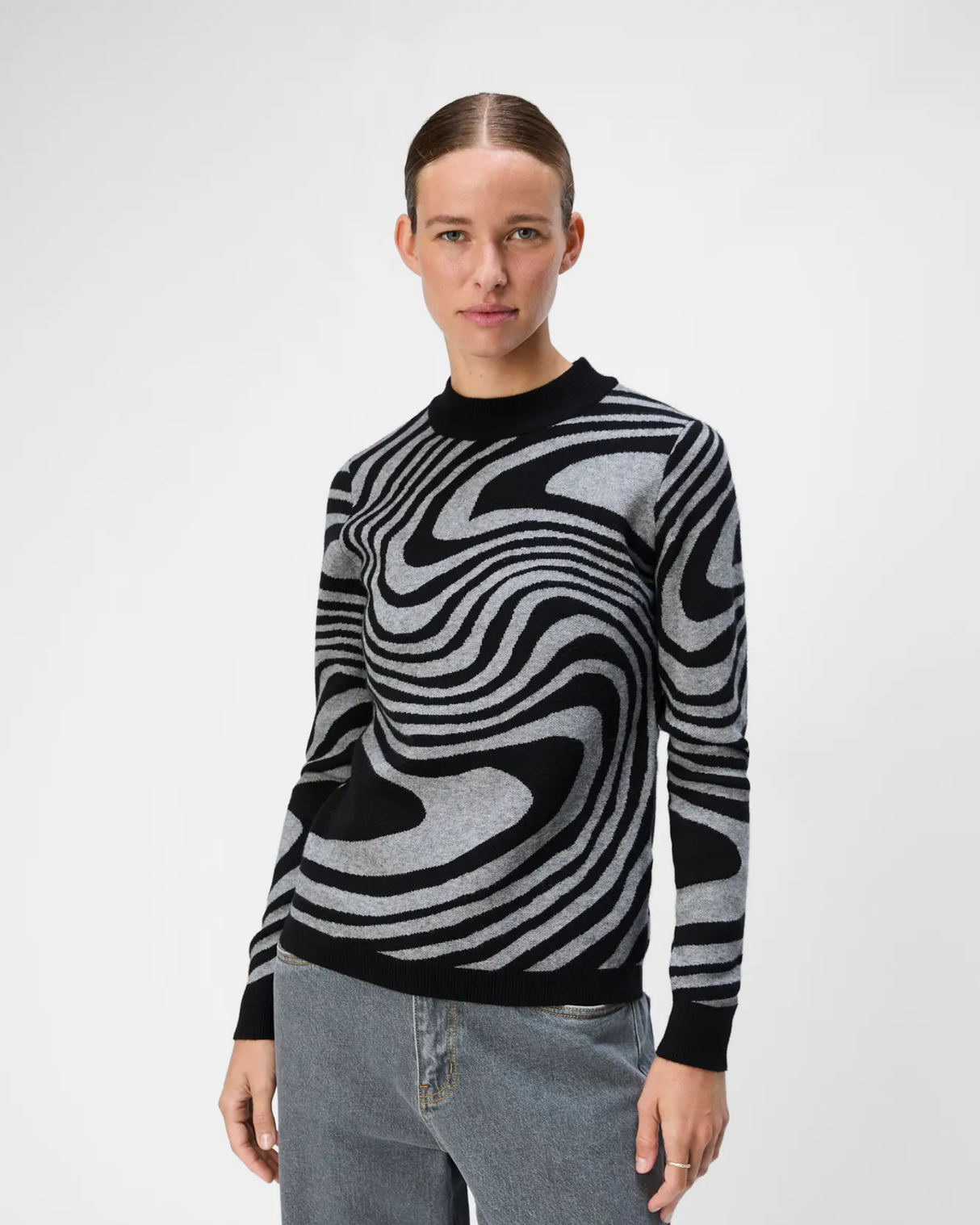 Sort/grå- black - Striktrøje - Object - 23040958