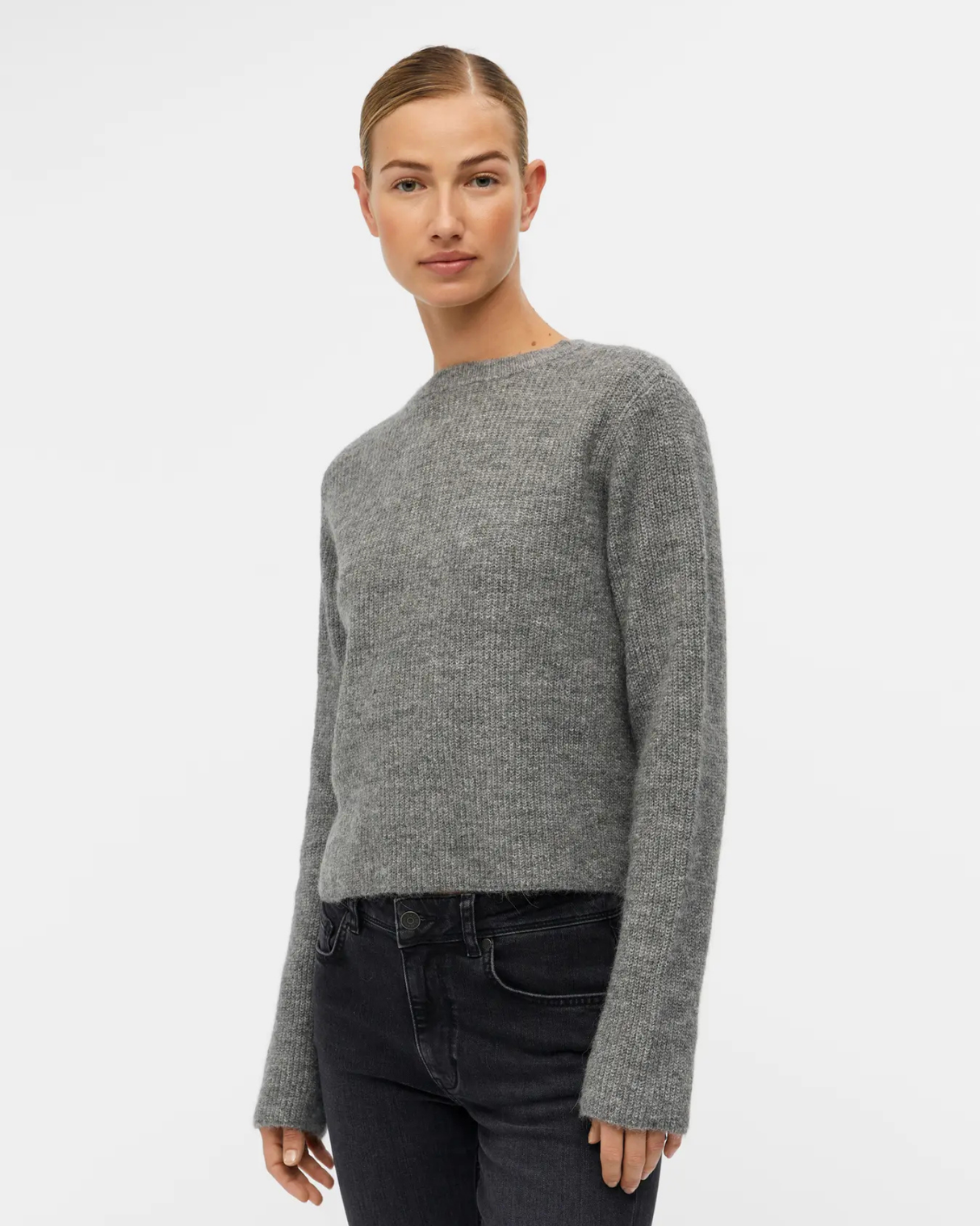 Grå - medium grey - Strik cardigan - Object - 23043185