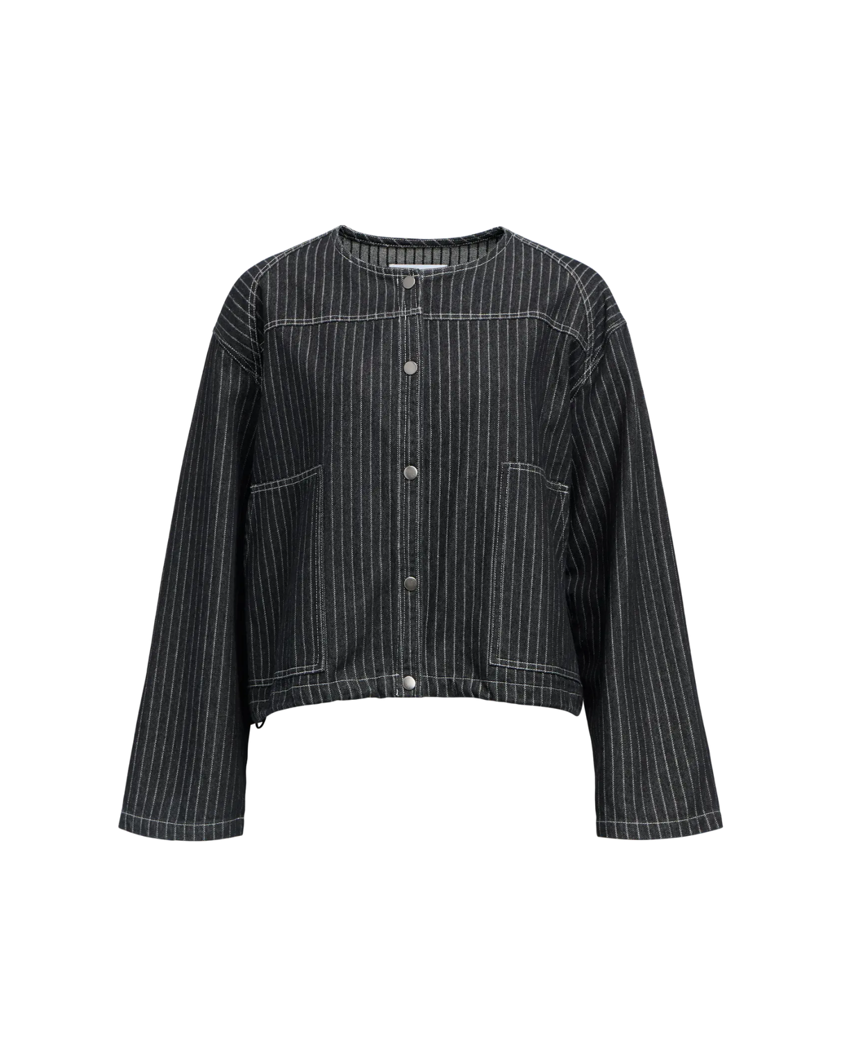 Sort - Black Denim - Object - Denim bluse - striber - 23048216