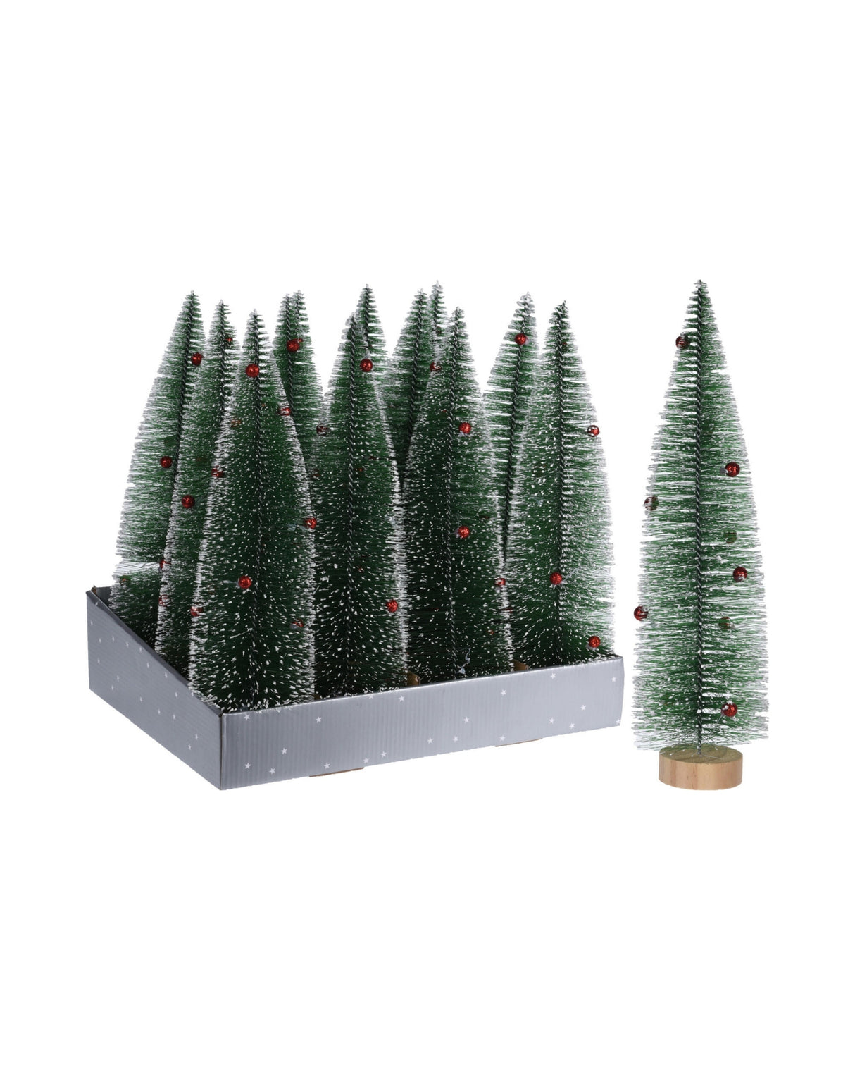 Fir tree 35cm with snow and decorations