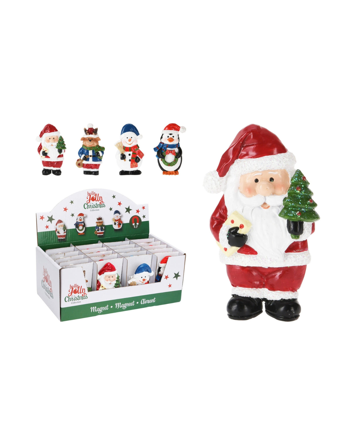 Julefigur med magnet 6x9x1cm 1stk