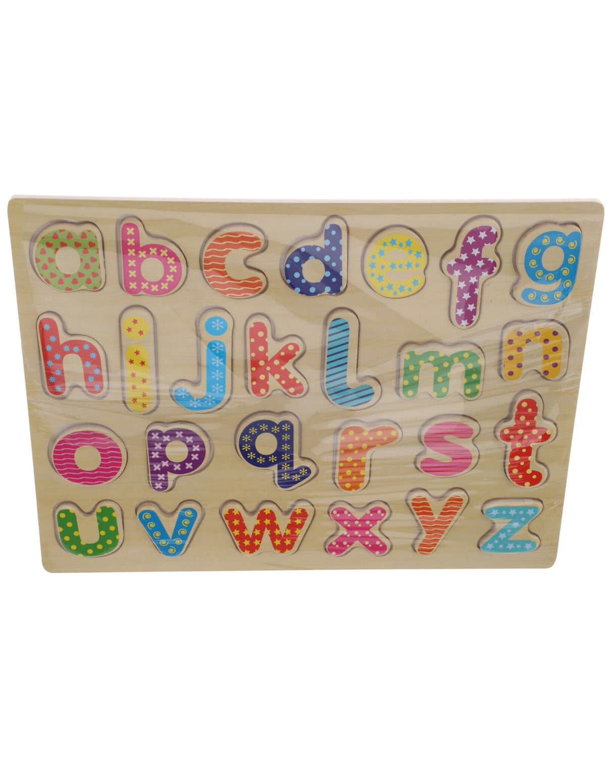 Puslespil i træ med alfabetet 26 brikker