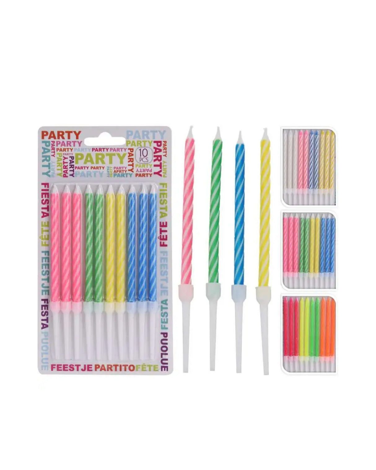 Lagkagelys lange med holder 10 stk