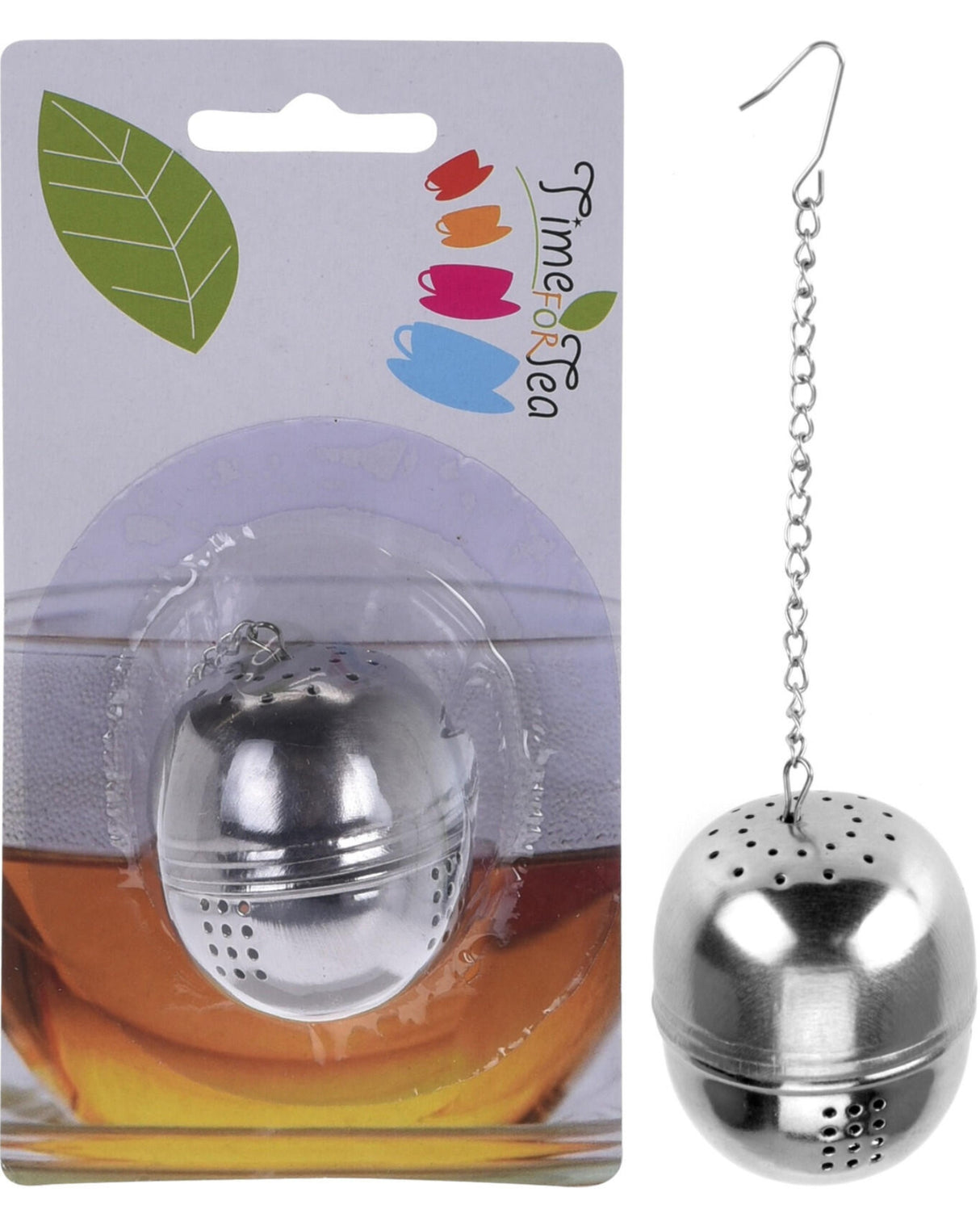Steel tea infuser with chain