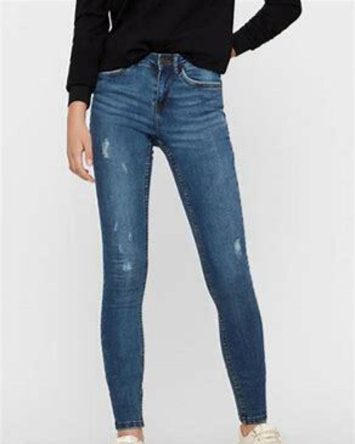 Mørkeblå - Dark blue denim - Noisy May - Bukser - 27031331