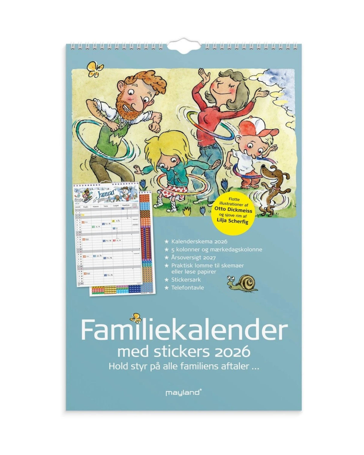Familiekalender 2026 Otto Dickmeiss & Lilja Scherfig 5 kolonner - Fra Mayland