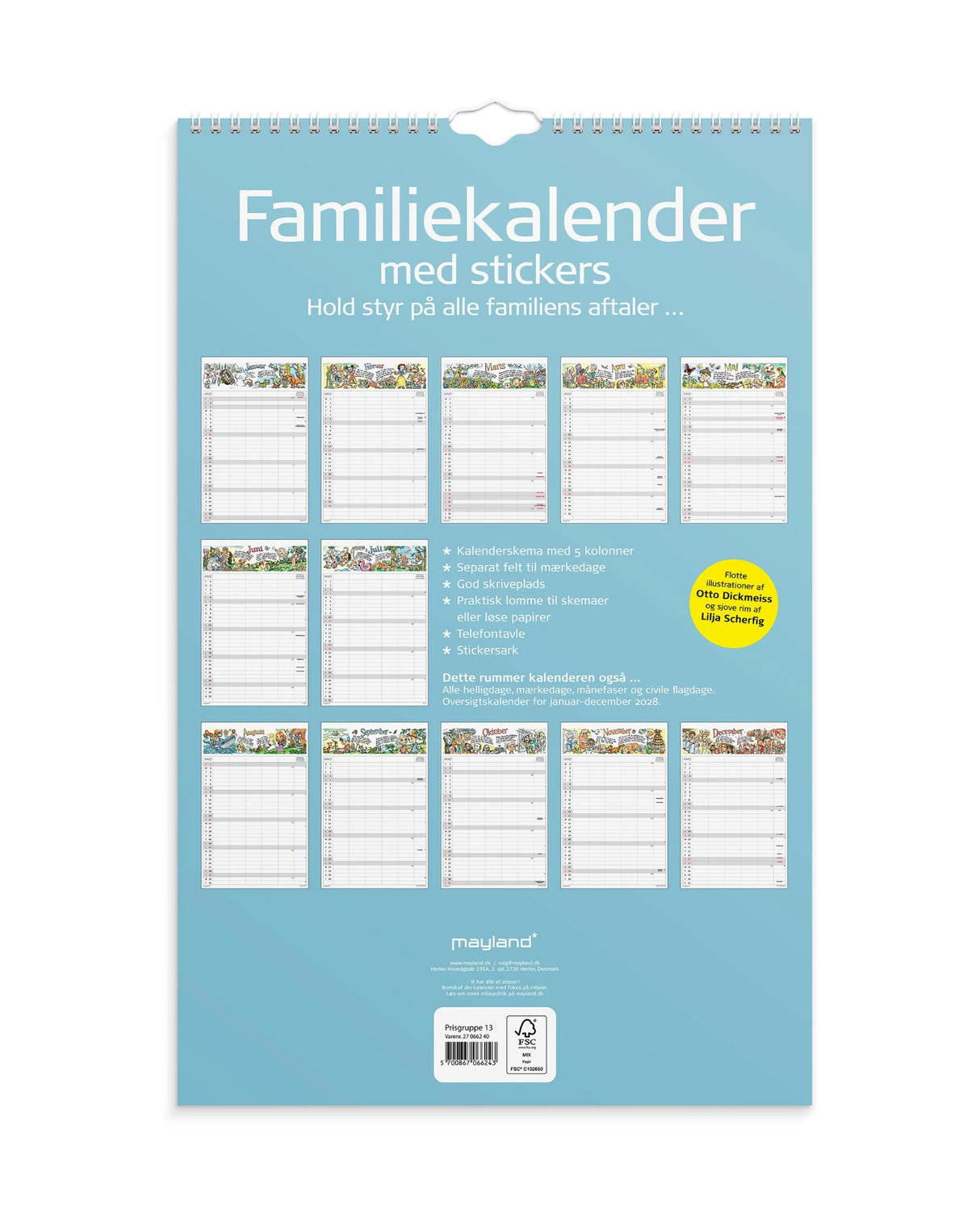 Familiekalender Otto Dickmeiss & Lilja Scherfig 5 Kol. 2027