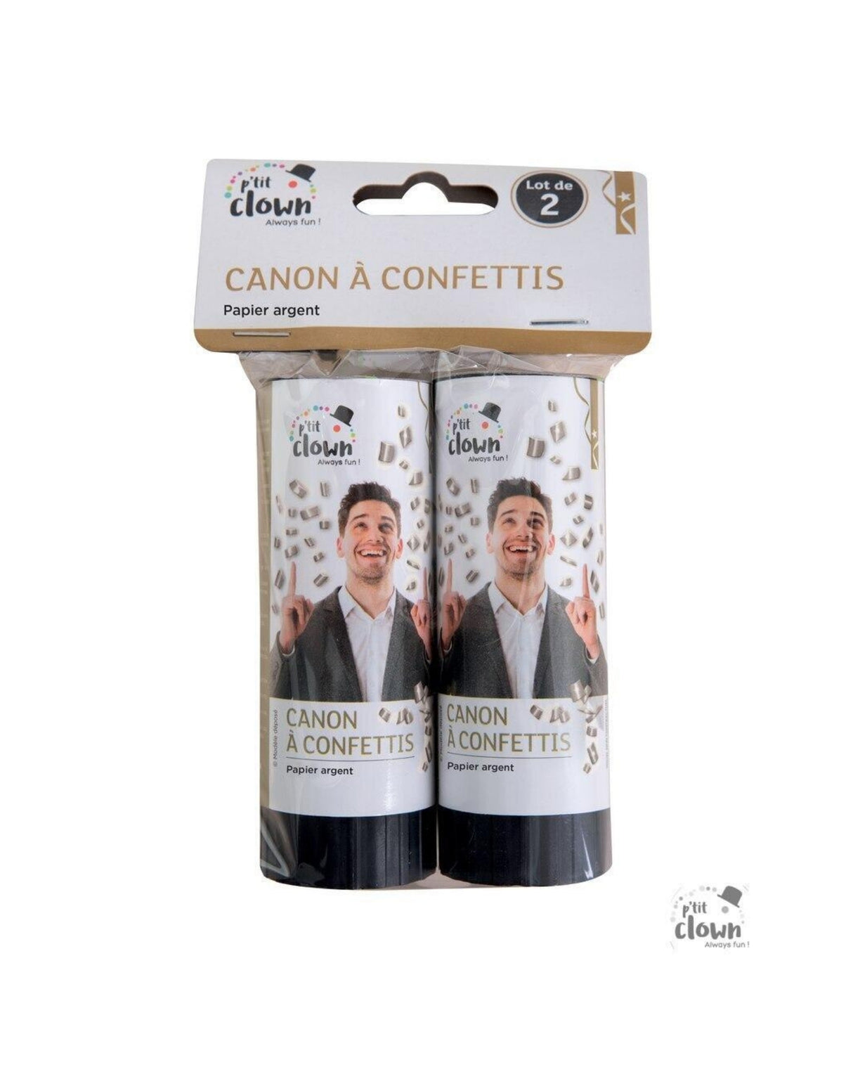 Party cannon 2 pcs - 11cm silver