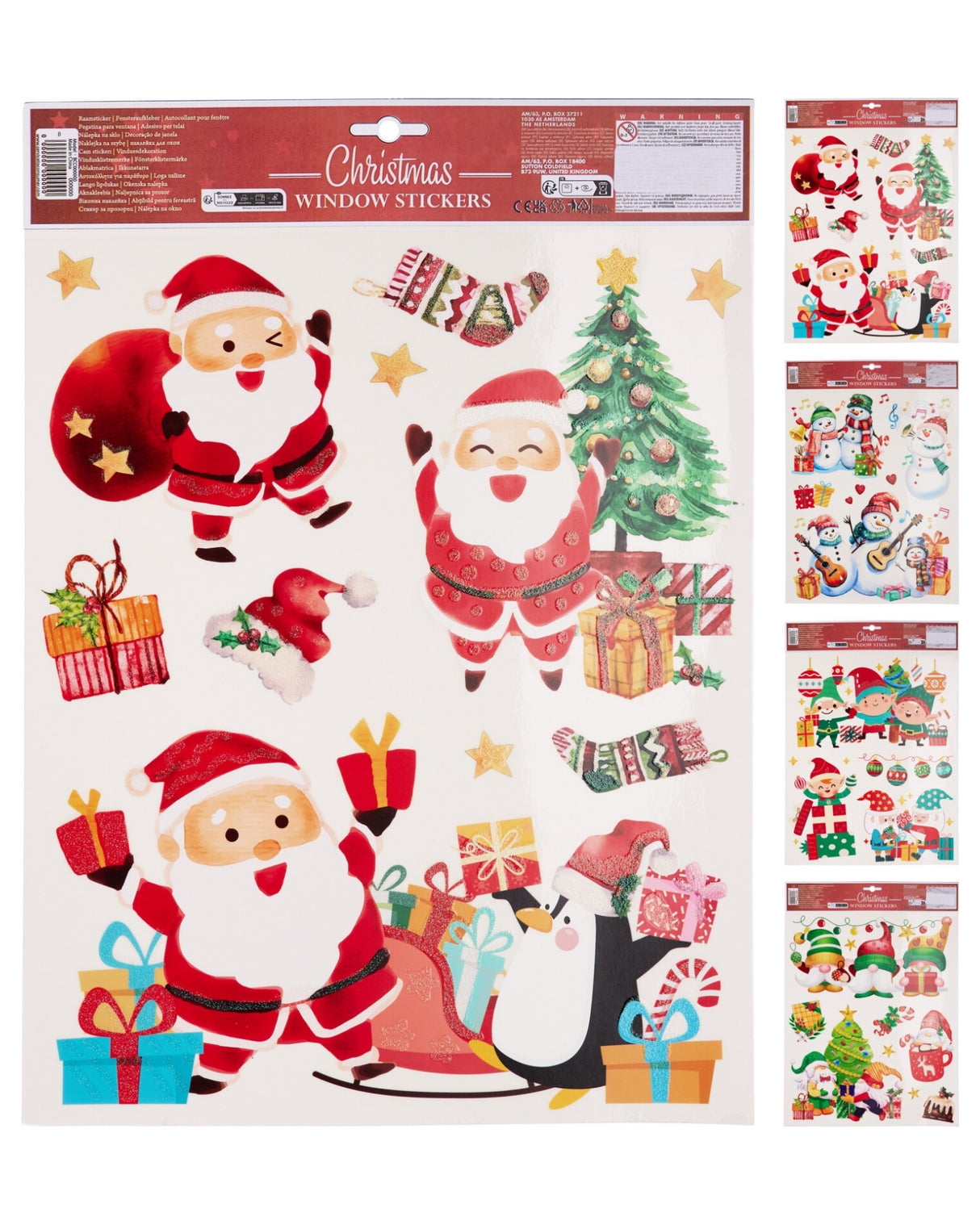 Vindues dekoration med juletema