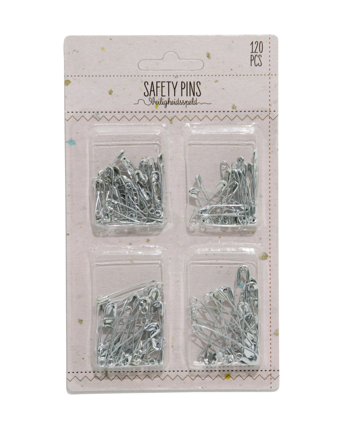 Safety pins 120 pieces in metal