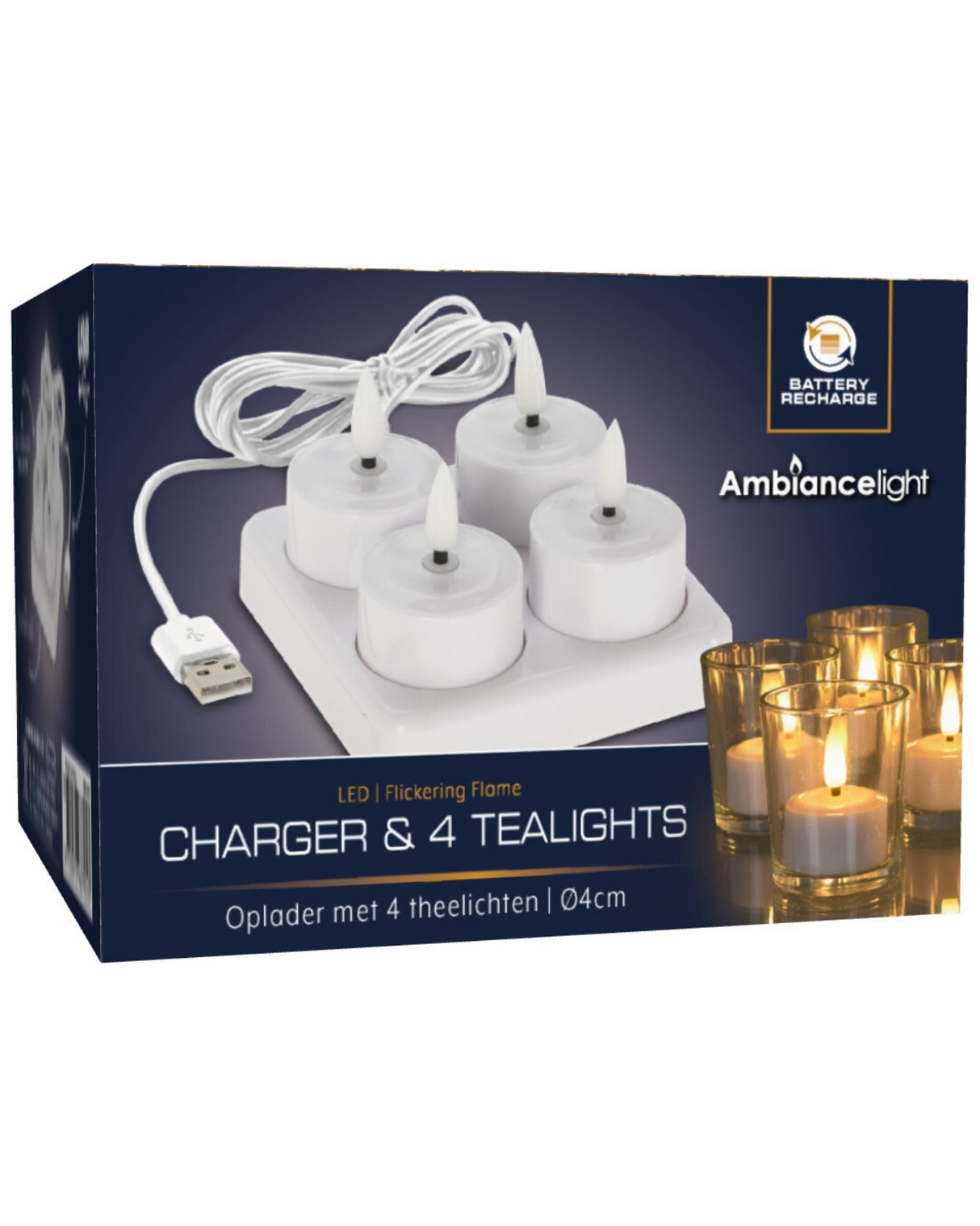 Fyrfadslys LED - Genopladelige