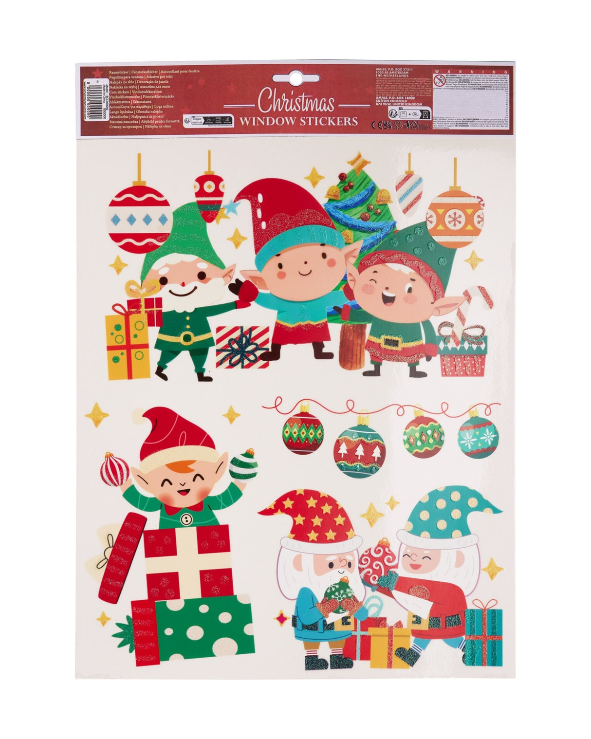 Vindues dekoration med juletema