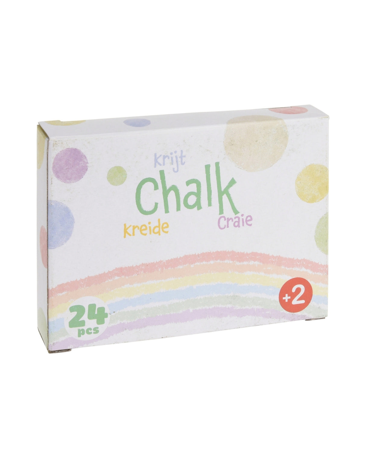 Skolekridt 24 stk - 12 hvide og 12 farvede
