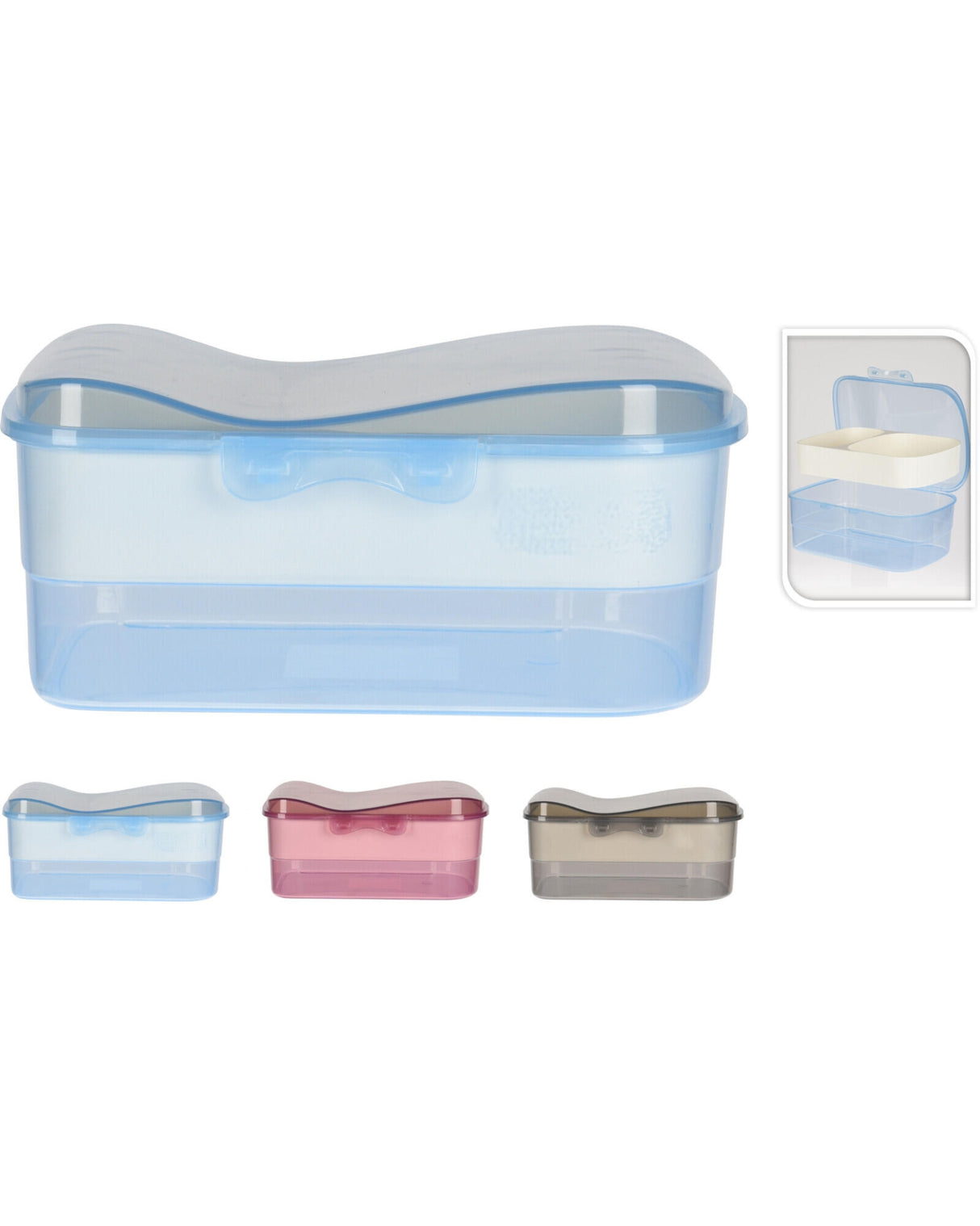Lunch box with 2 layers in plastic