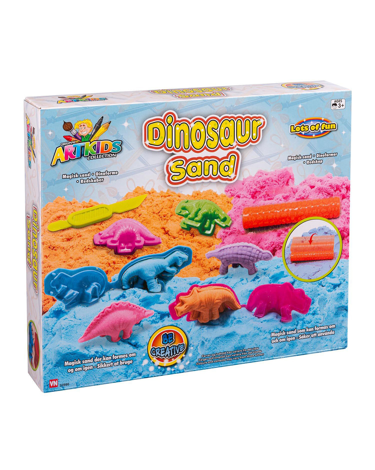 Magisk sand med dinosaur