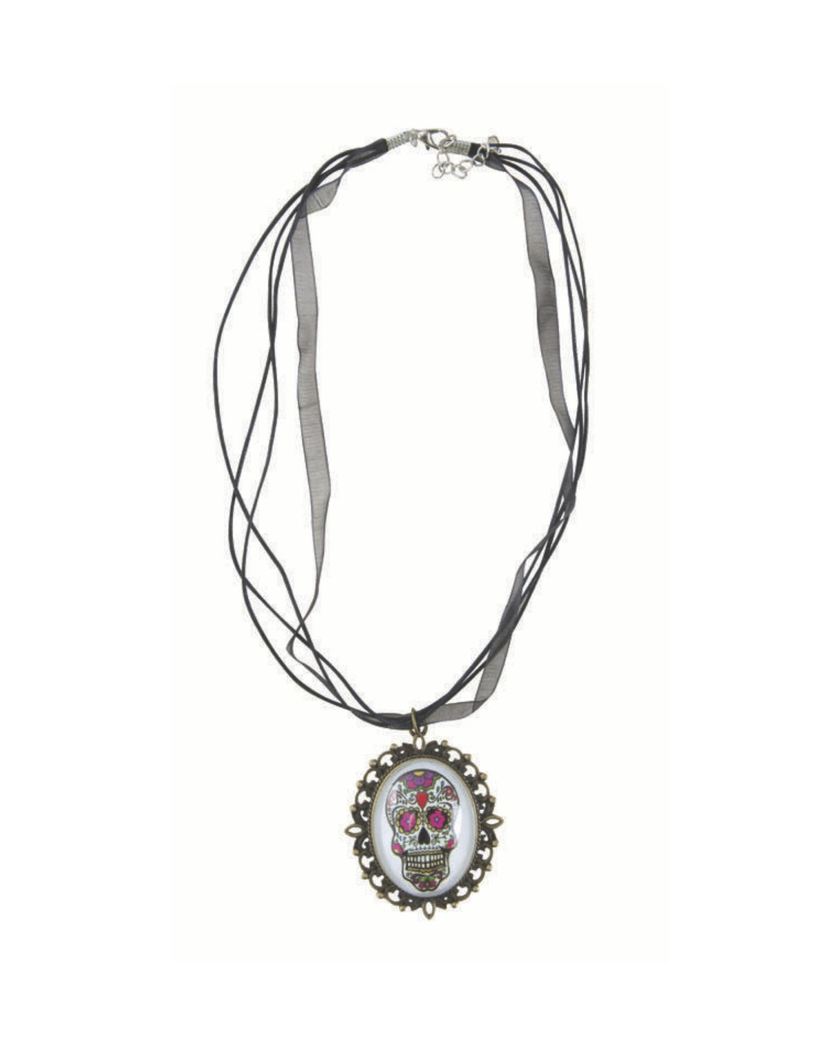 Halskæde med medaljon med day of the dead