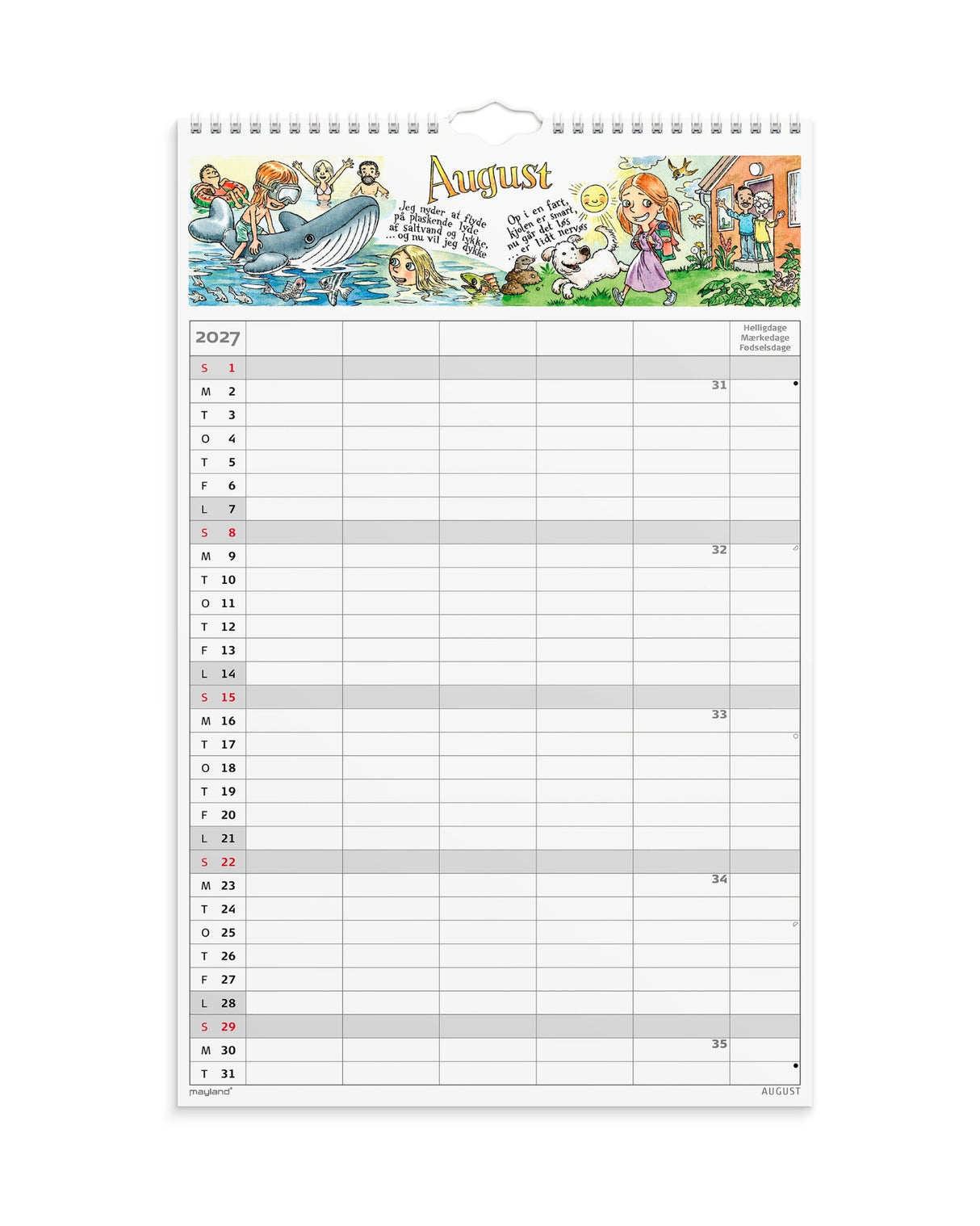 Familiekalender Otto Dickmeiss & Lilja Scherfig 5 Kol. 2027