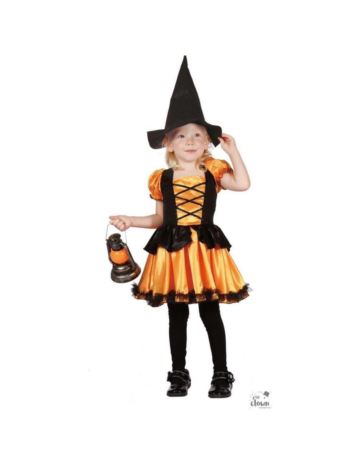 Witch costume - orange and black - kids - 1/2 years
