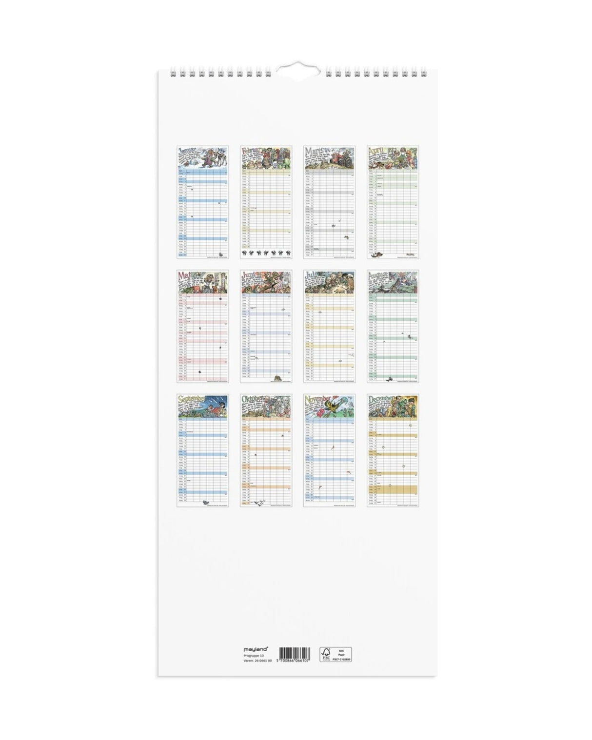 Familiekalender Otto Dickmeiss & Lilja Scherfig 4 kol. 2026 - Fra Mayland