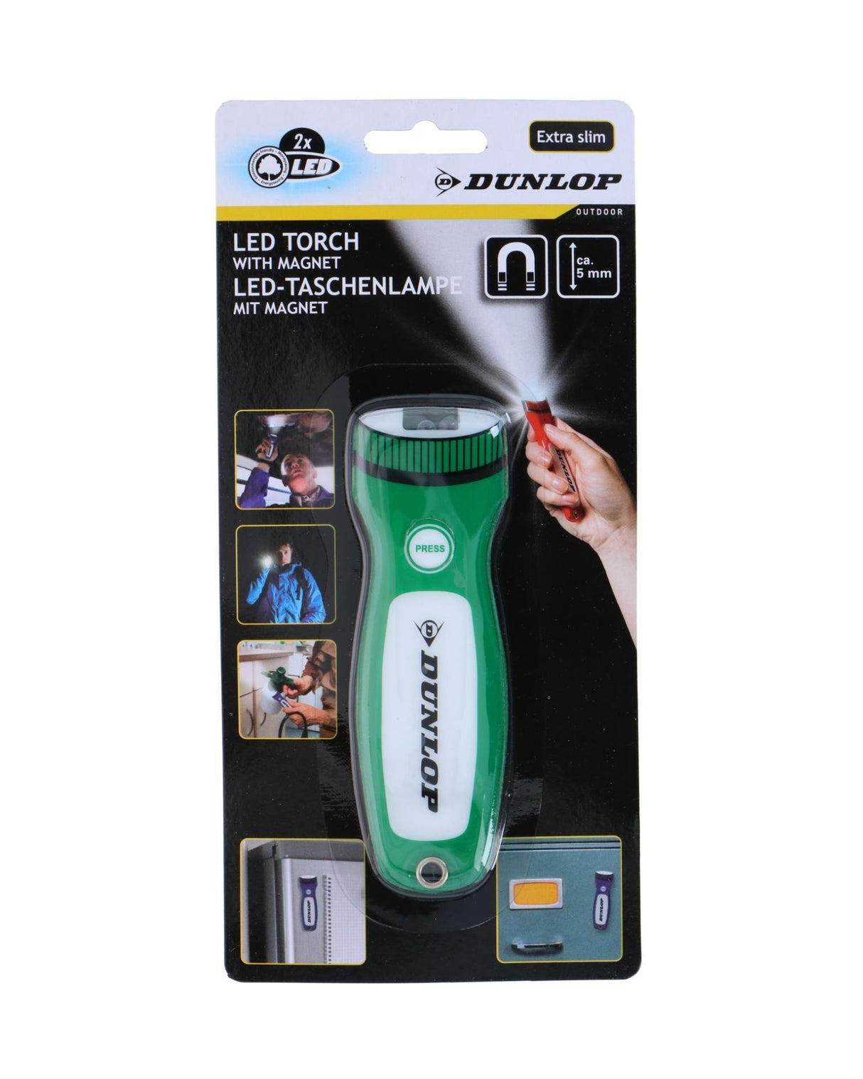 Lommelygte 2LED med magnet - DUNLOP