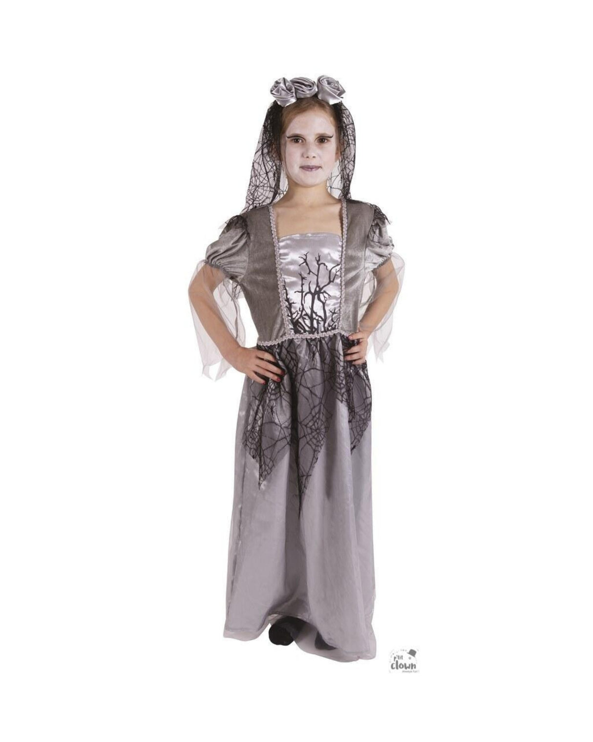 Children spider wedding dress - grey - 7/9 years