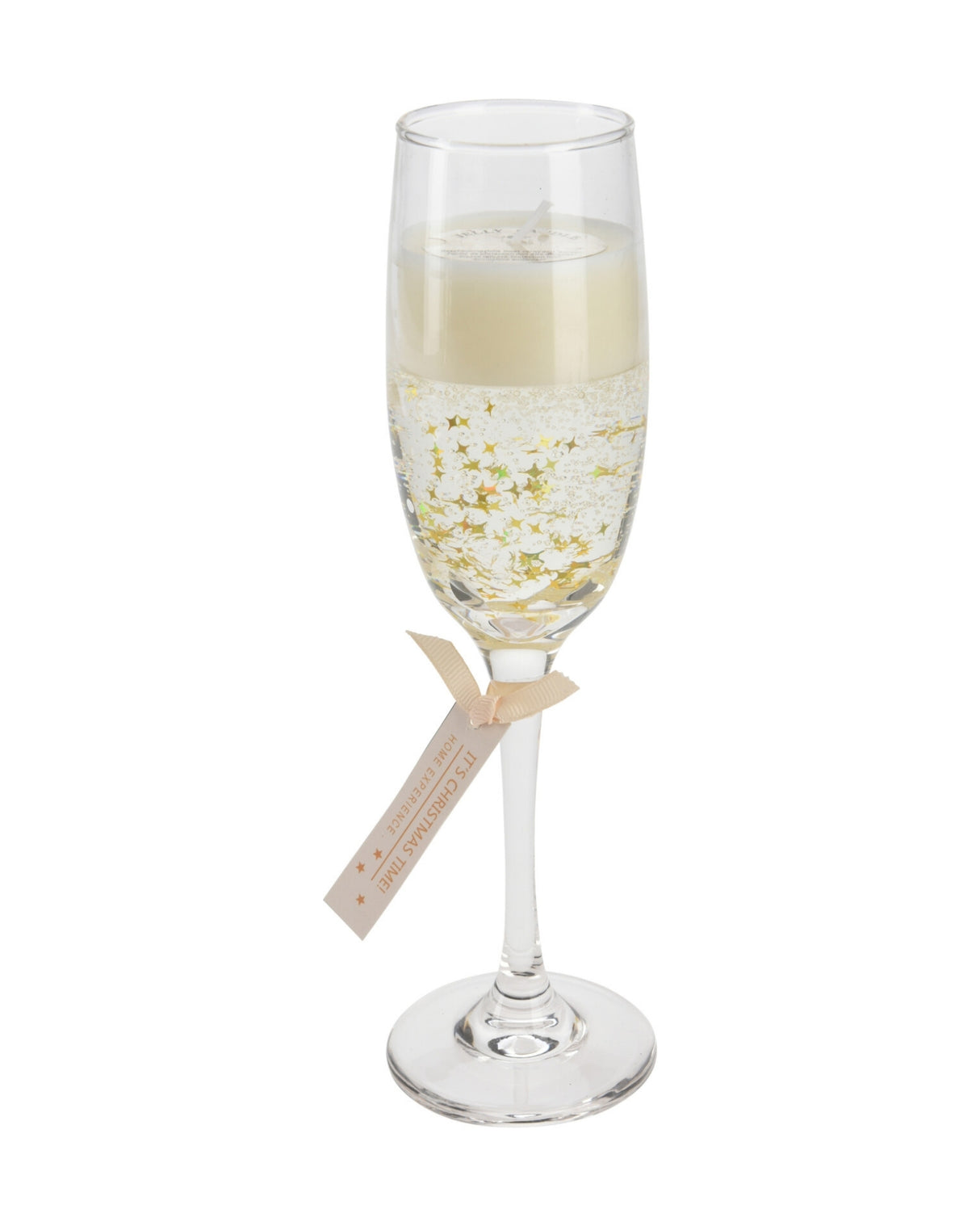 Champagne glass with gel candle 21cm 1pc