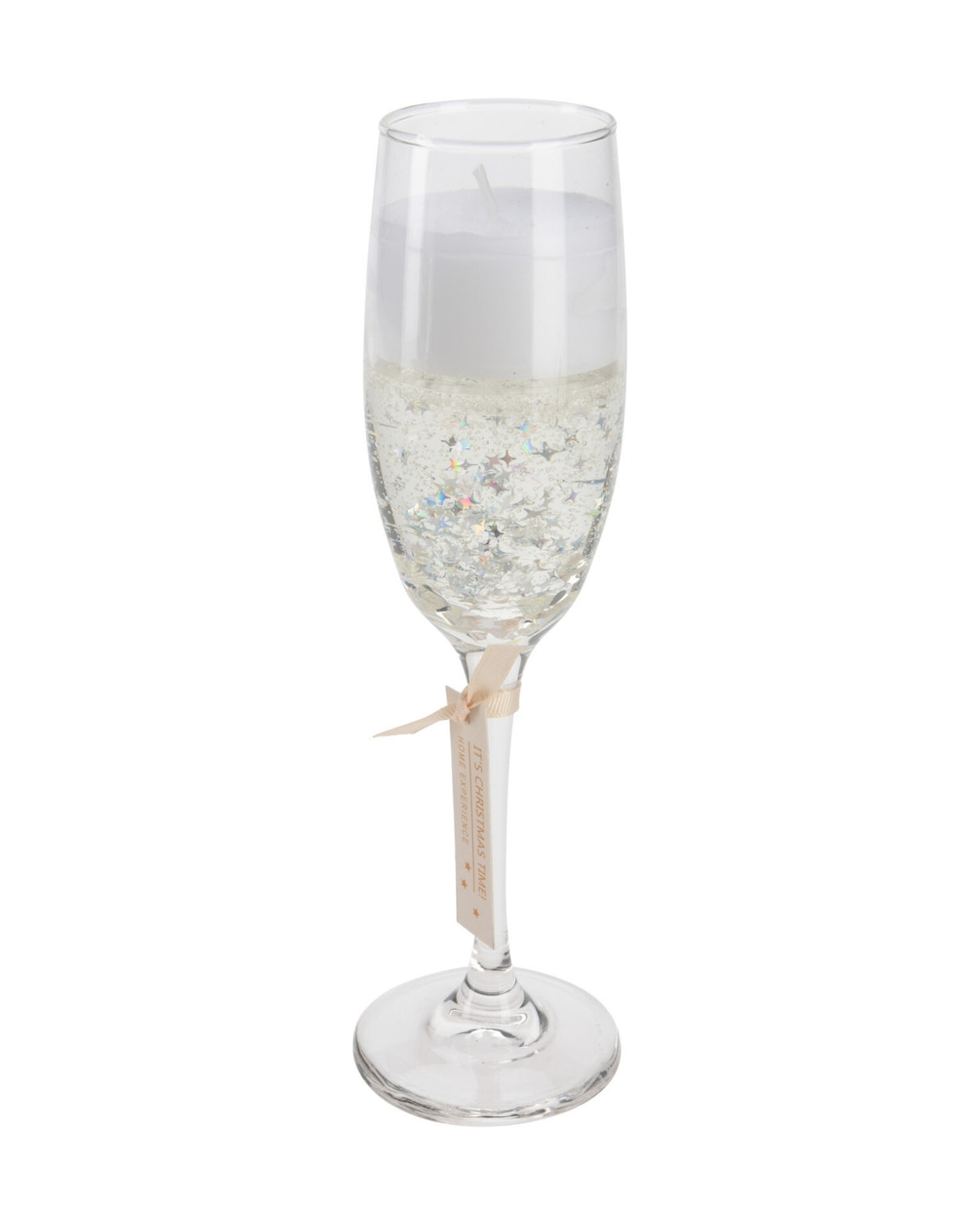 Champagne glass with gel candle 21cm 1pc