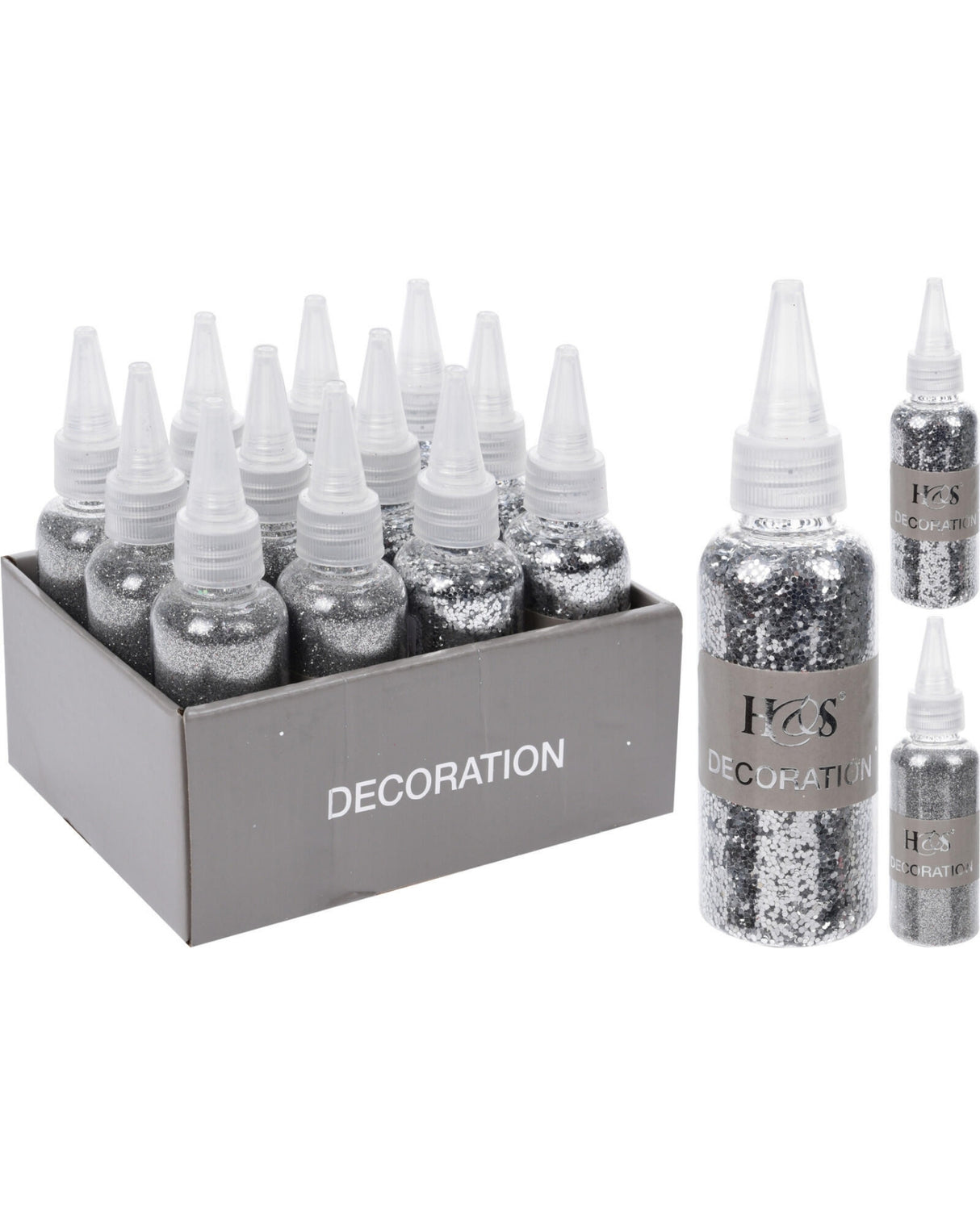 Glitter i flaske - Sølv