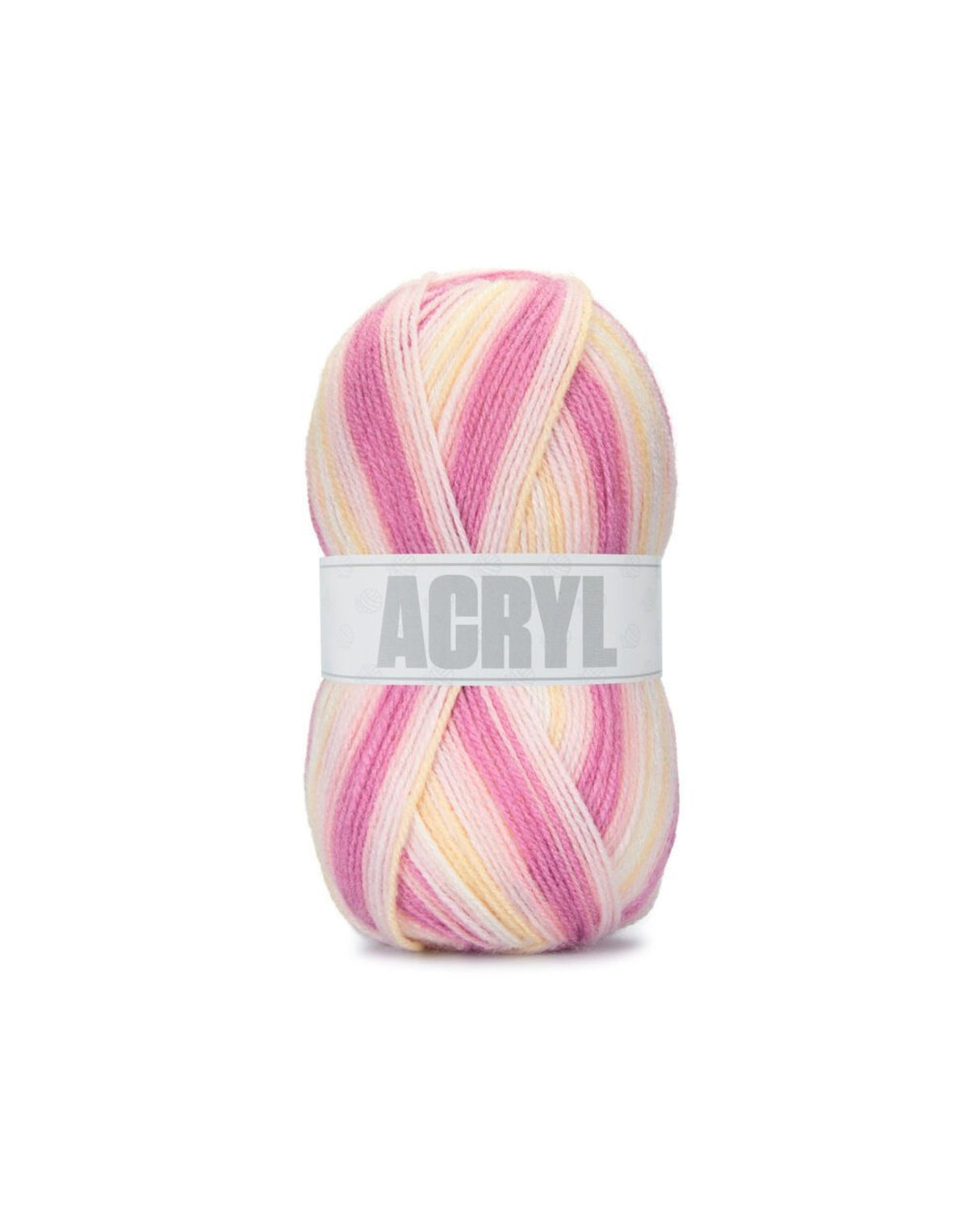 BUMBO akrylgarn print fv.105 - Hvid/Gul/Lyserød 150g.