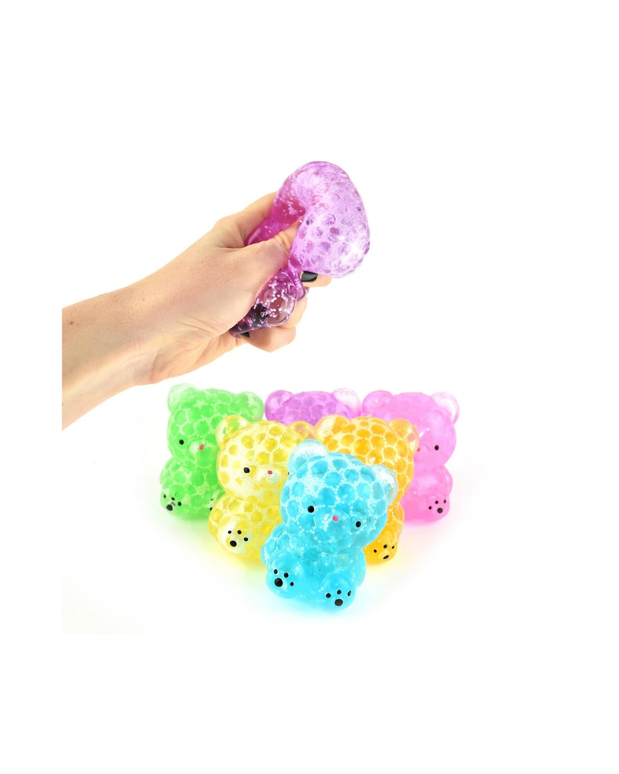Squeeze bjørn med vand perler 8 cm