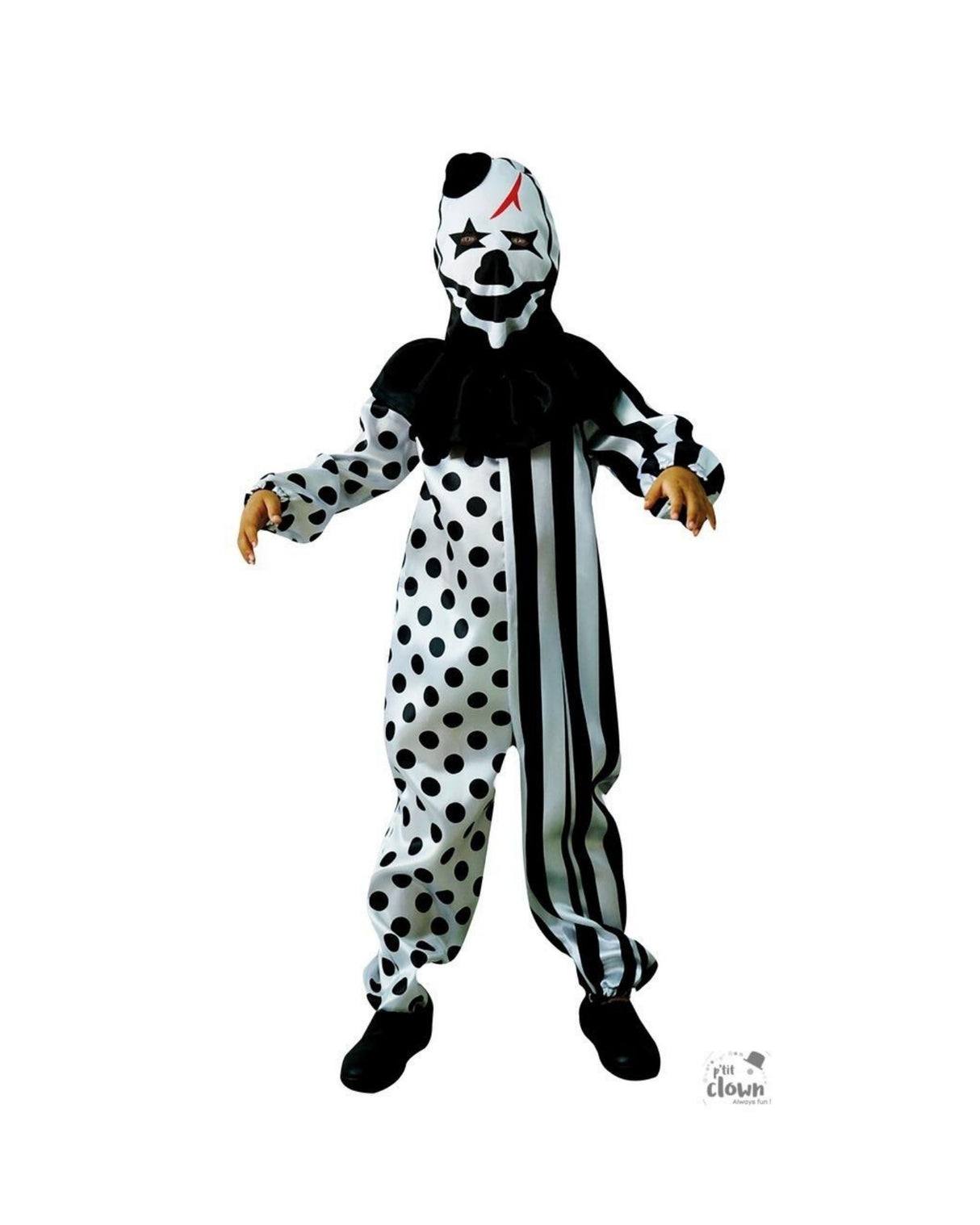 Harlequin horror costume - kids - 5/6 years