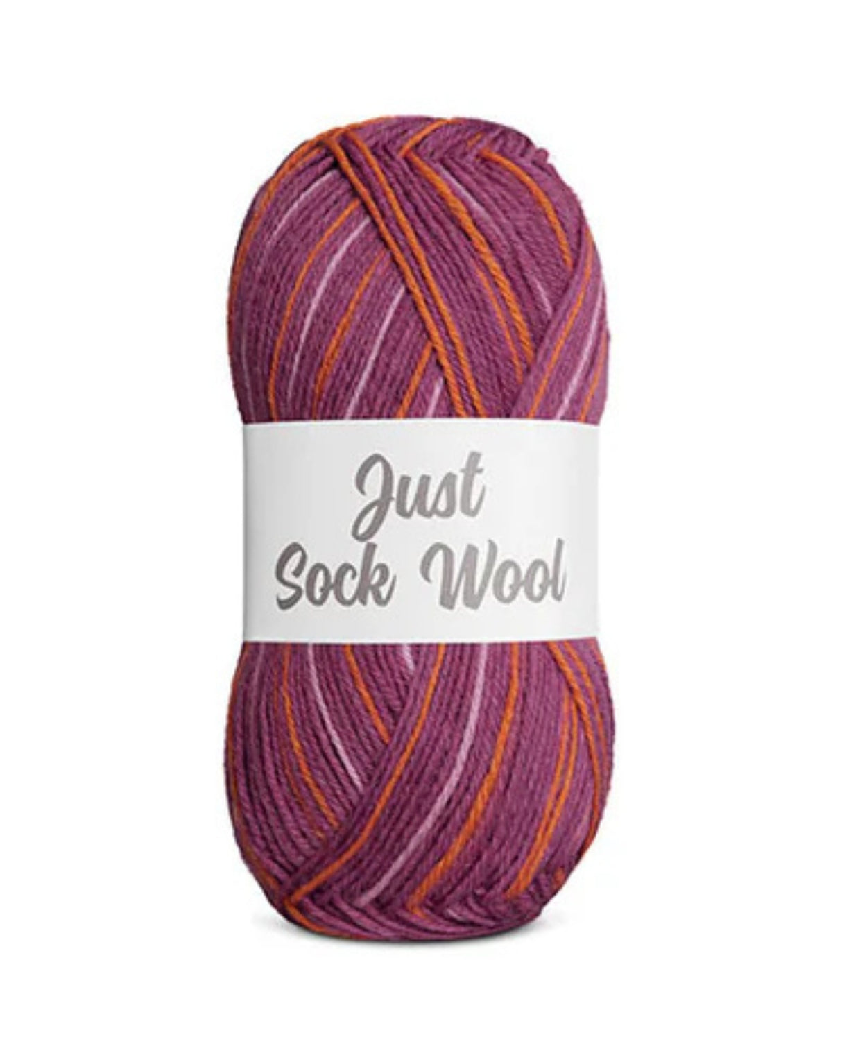 Just Sock Wool 50g - Fv.6 Vinrød/Græskar/Rosa - Fra Mayflower
