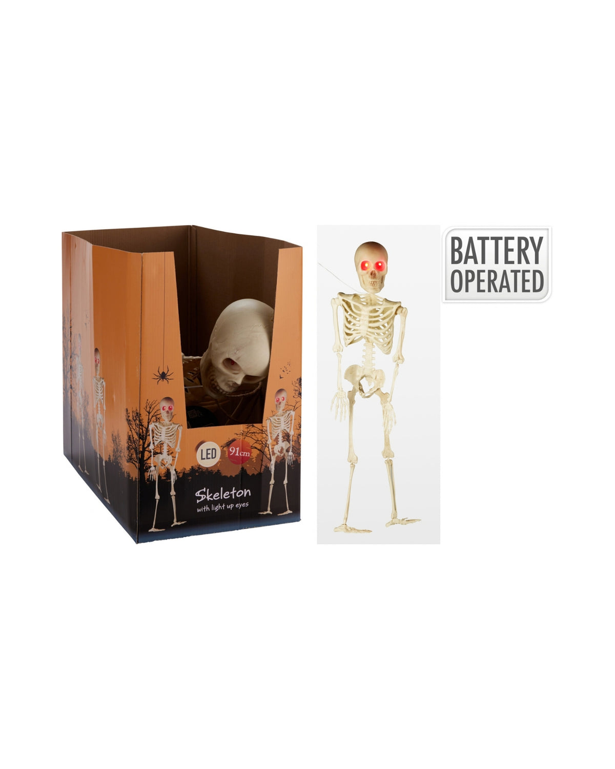 Halloween-skelet med lysende øjne