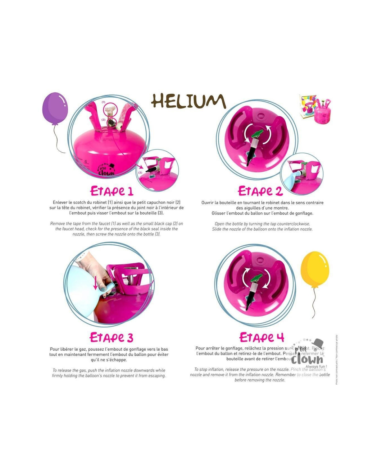 Ballongas til ca 20 balloner / Helium 0,13m2