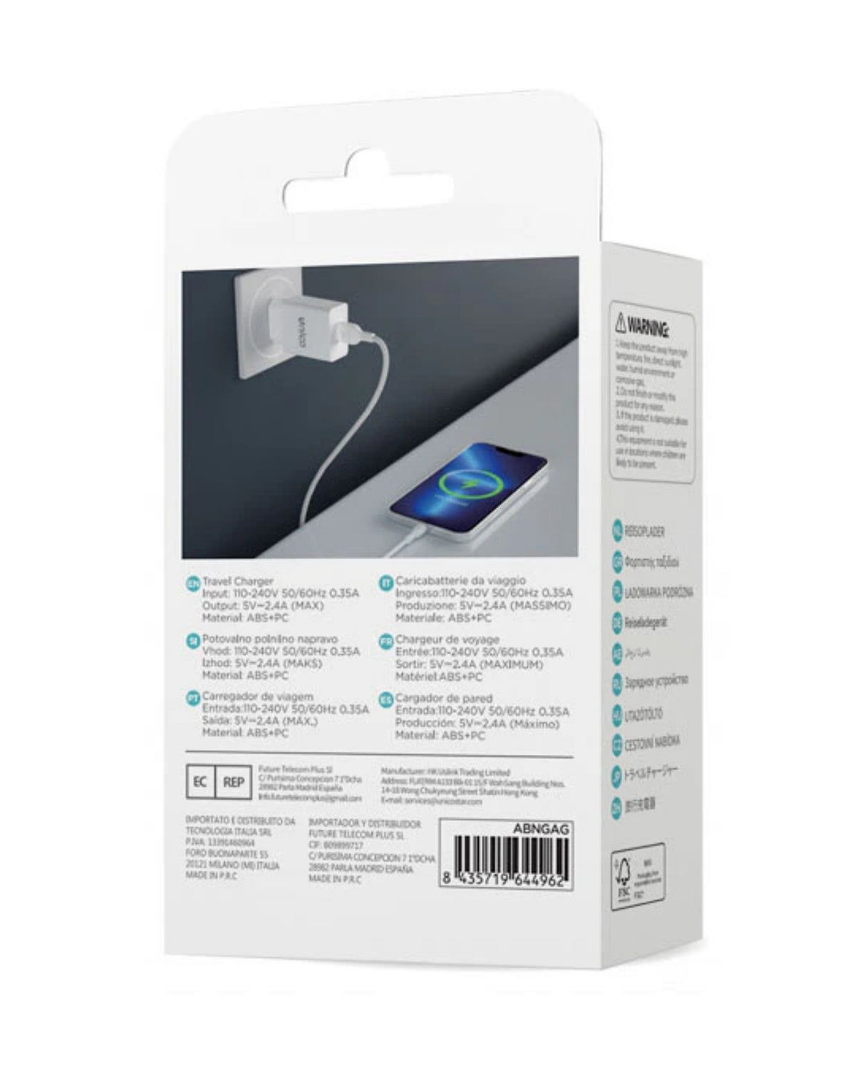 USB Oplader 2,4A – Hvid