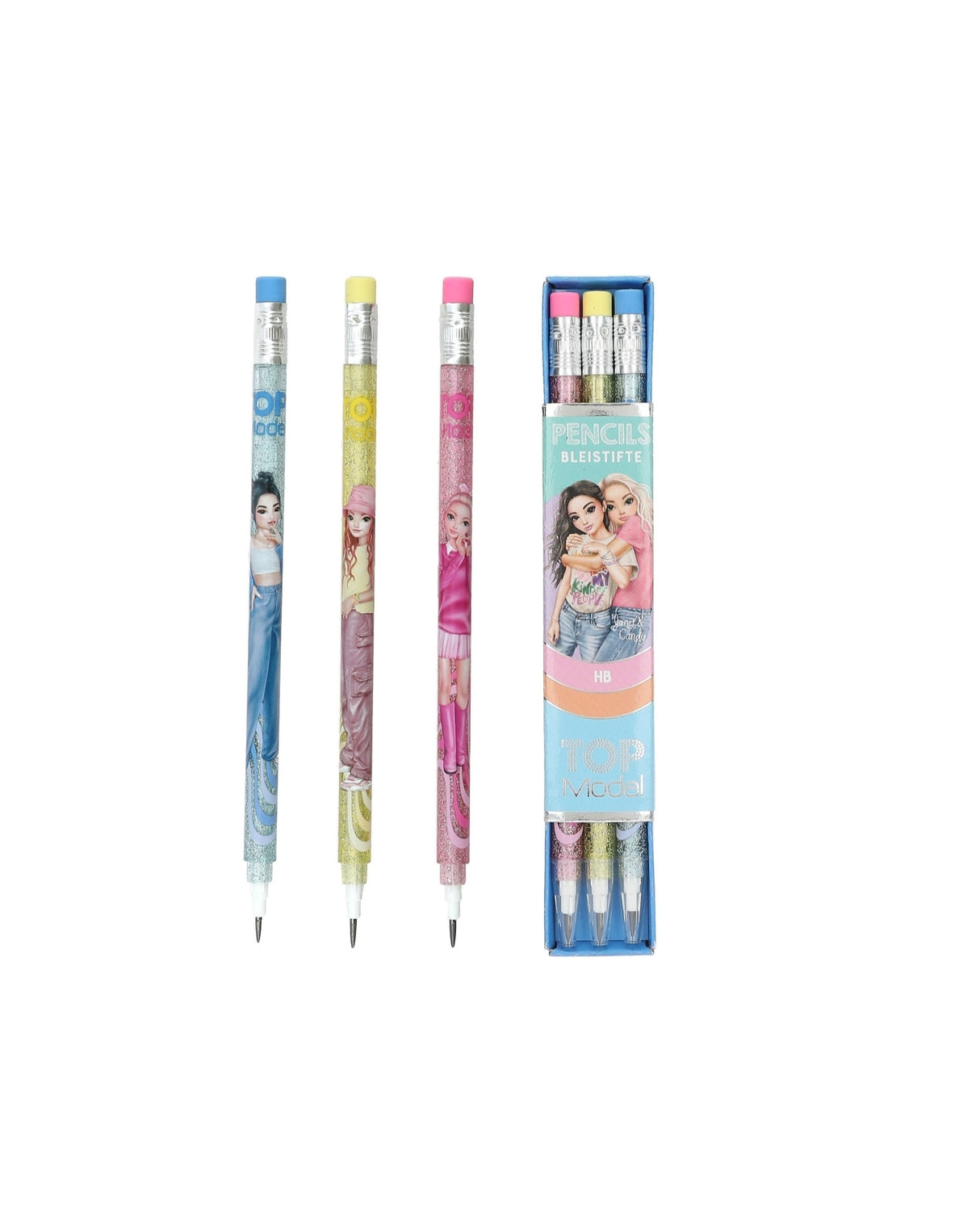 TOPmodel Skub-op Blyanter med viskelæder