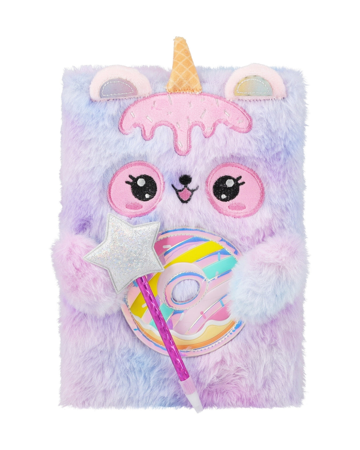 Notesbog A5 med plys og hængelås - Dagbog