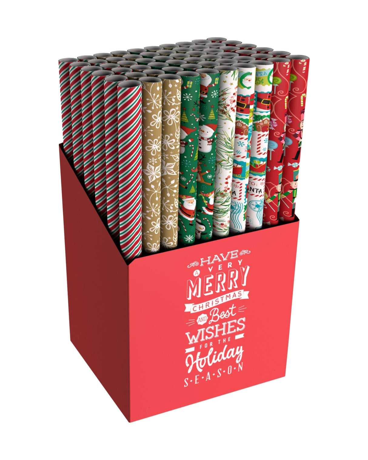 Gavepapir med jul 70x200 cm 1 rulle - 6 design