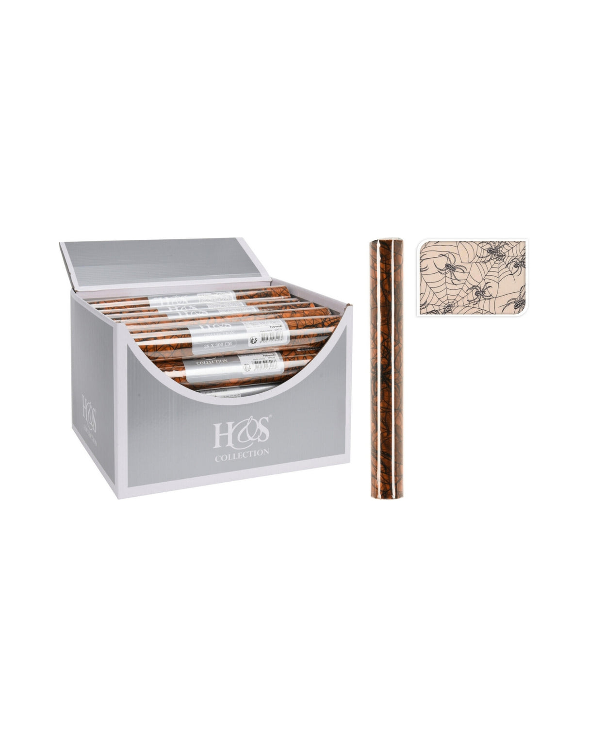 Stof med edderkopper 28x300cm - Halloween