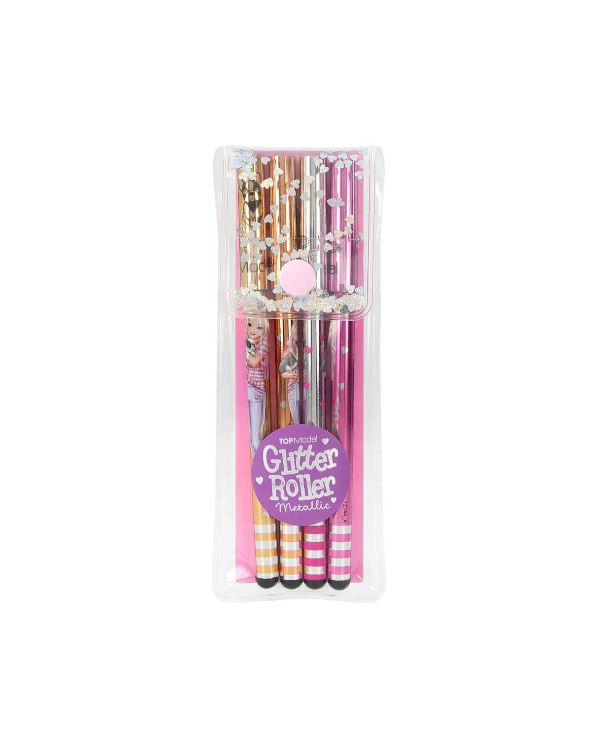 TOPModel Glitter Gelpensæt, Metallic 4stk
