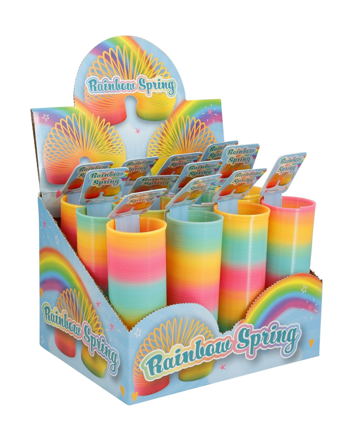 Fjeder i regnbue farver 5x15 cm