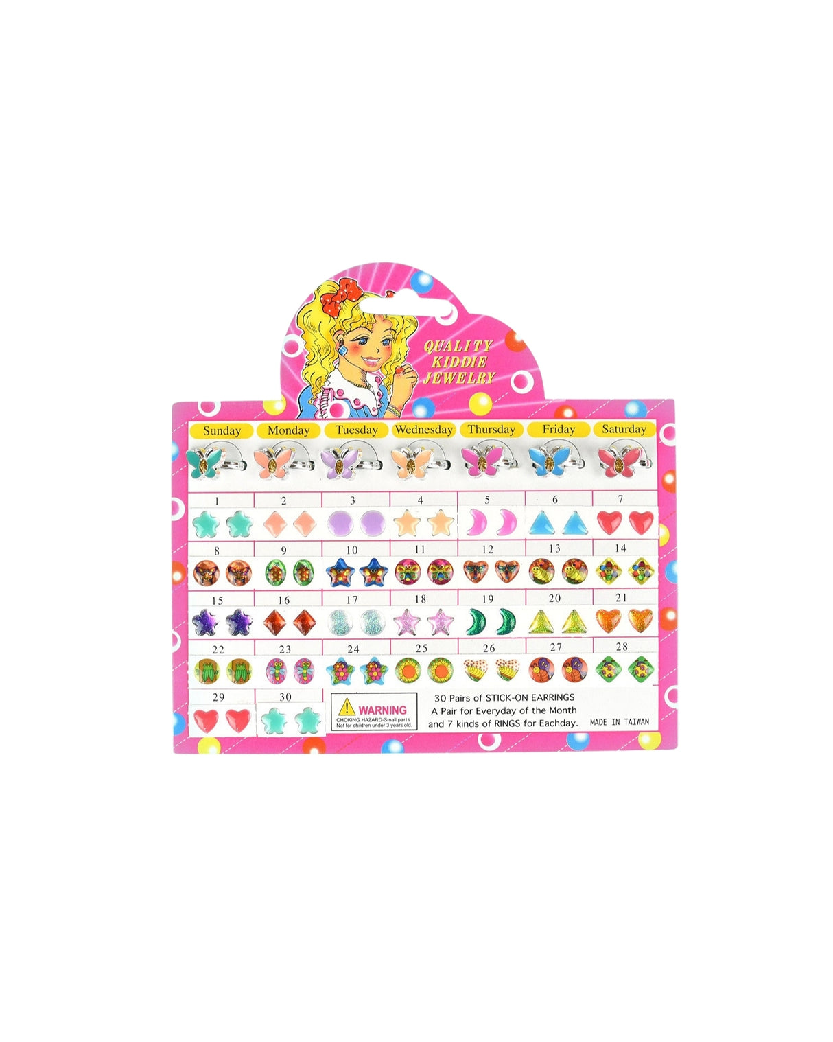 Fingerring med ear stickers 7 sæt