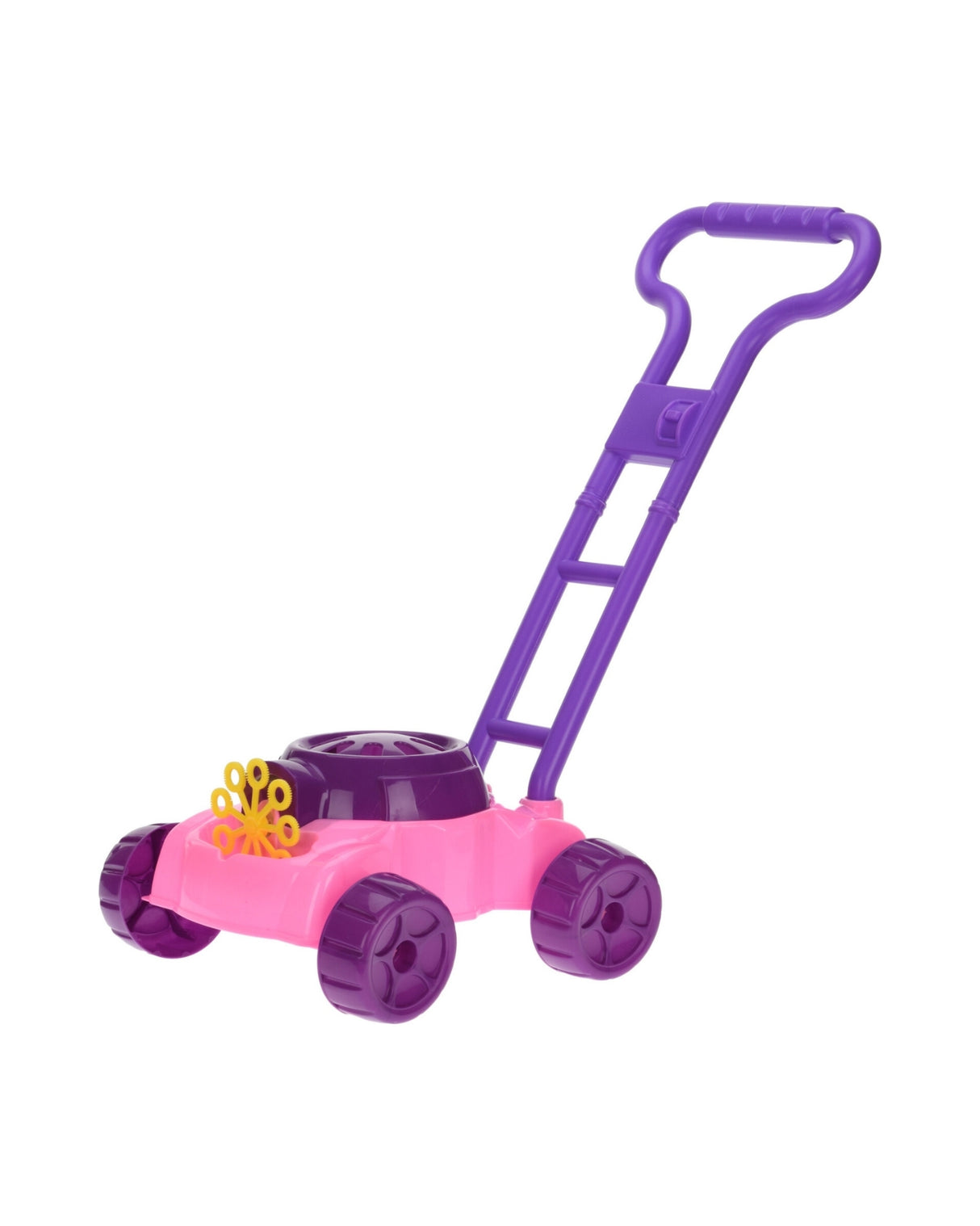 Græsslåmaskine der blæser sæbebobler