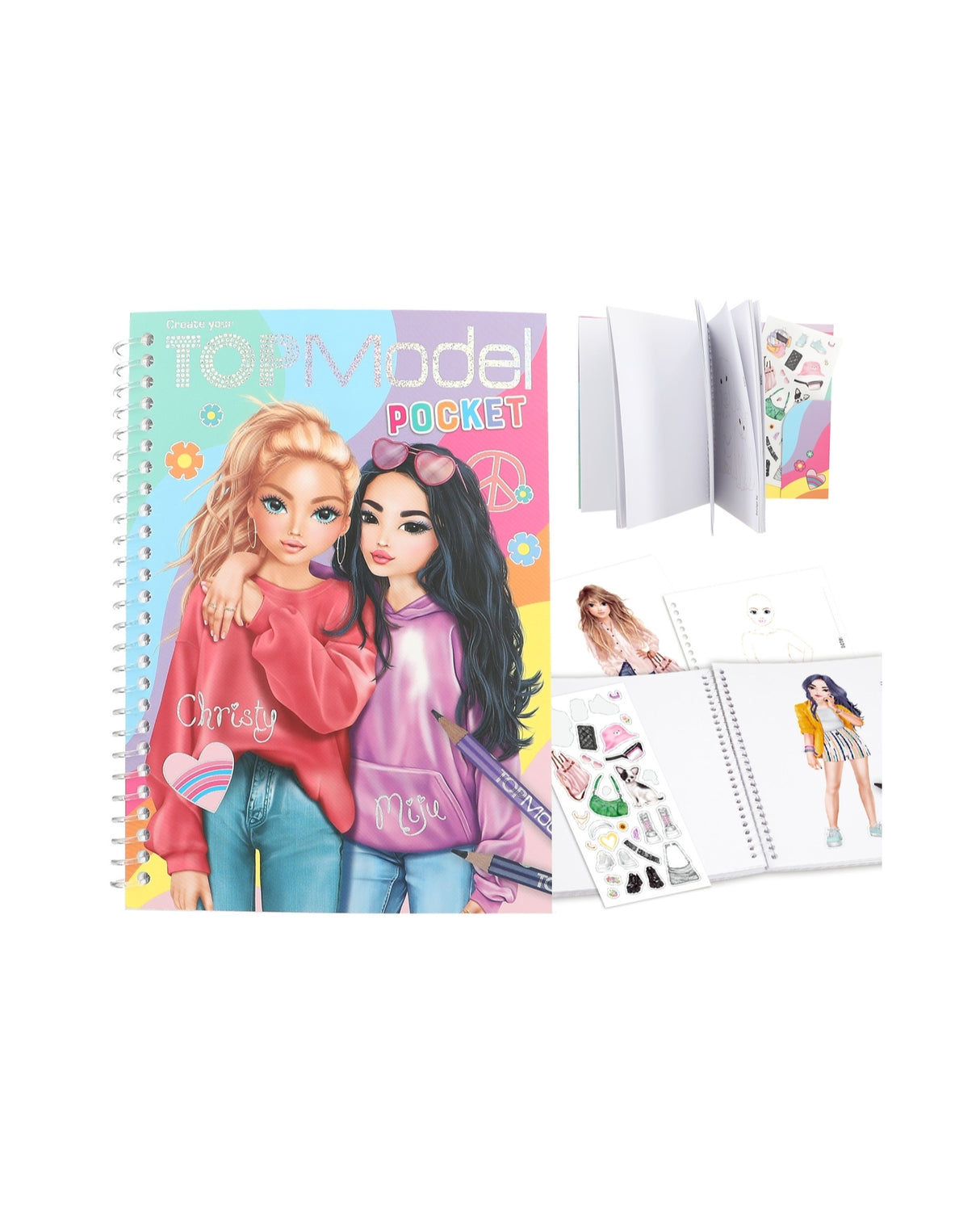 TOPModel Lommemalebog - Miju & Christy