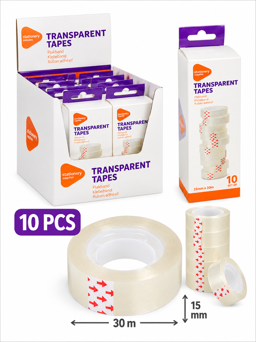 Transparent tape – 10 ruller