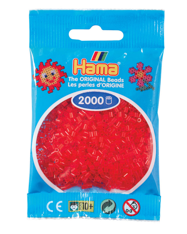 Hama mini perler Rød transparent 501-13