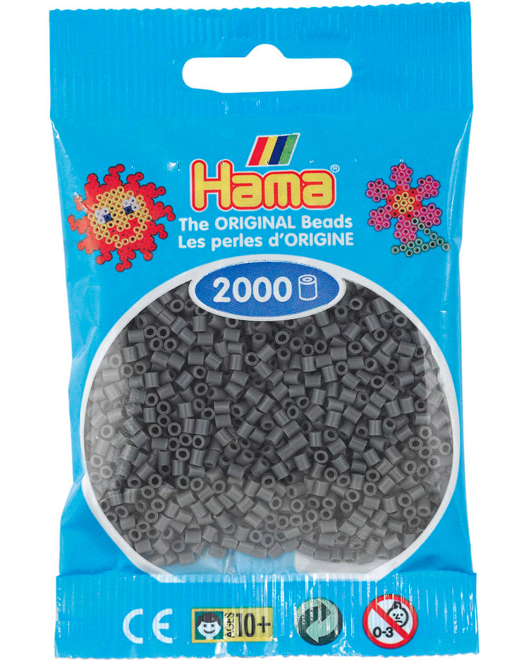 Hama mini perler Mørk grå 501-71