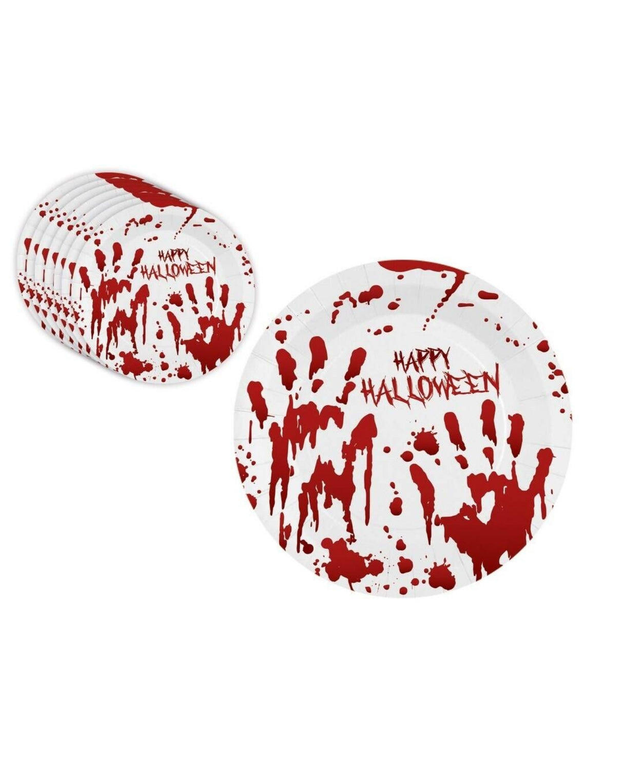 Papir tallerkner med blod print 8 stk