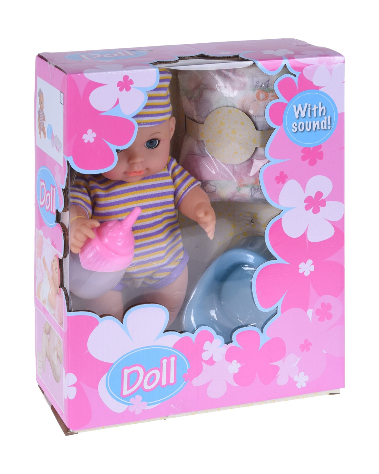 Dukke 30 cm med tøj og tilbehør